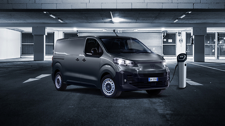 Fiat Professional commercial vehicle outside at sunset